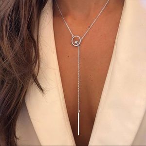 Beautiful Silver Circle Cross & Tassel Necklace